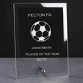Personalised, Engraved Jade Glass Football Competition Award - Football Sports Club, Football Trophy