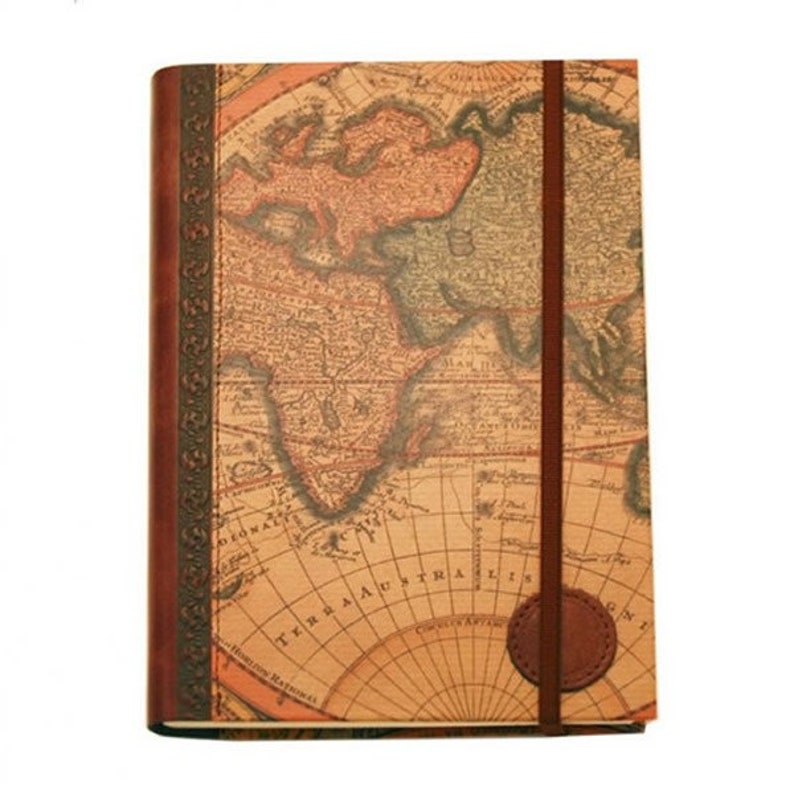 Personalised Embossed Large World Map Journal Genuine Leather Etsy UK
