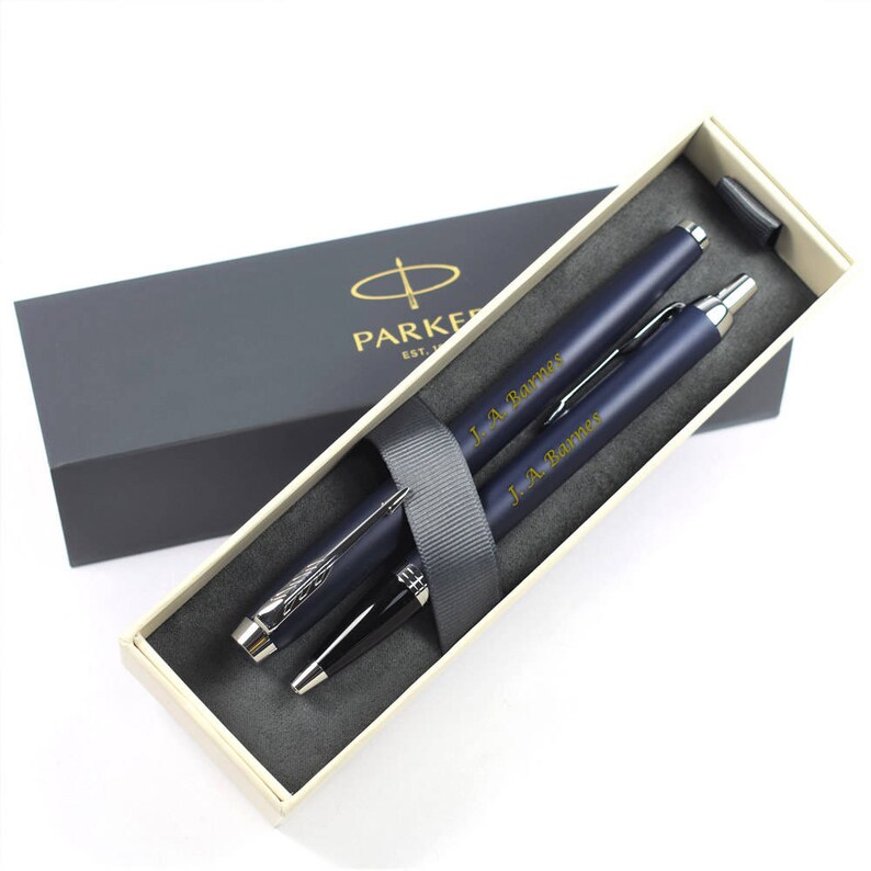 Parker IM Matte Blue Chrome Trim Ballpoint and Rollerball Pen Etsy