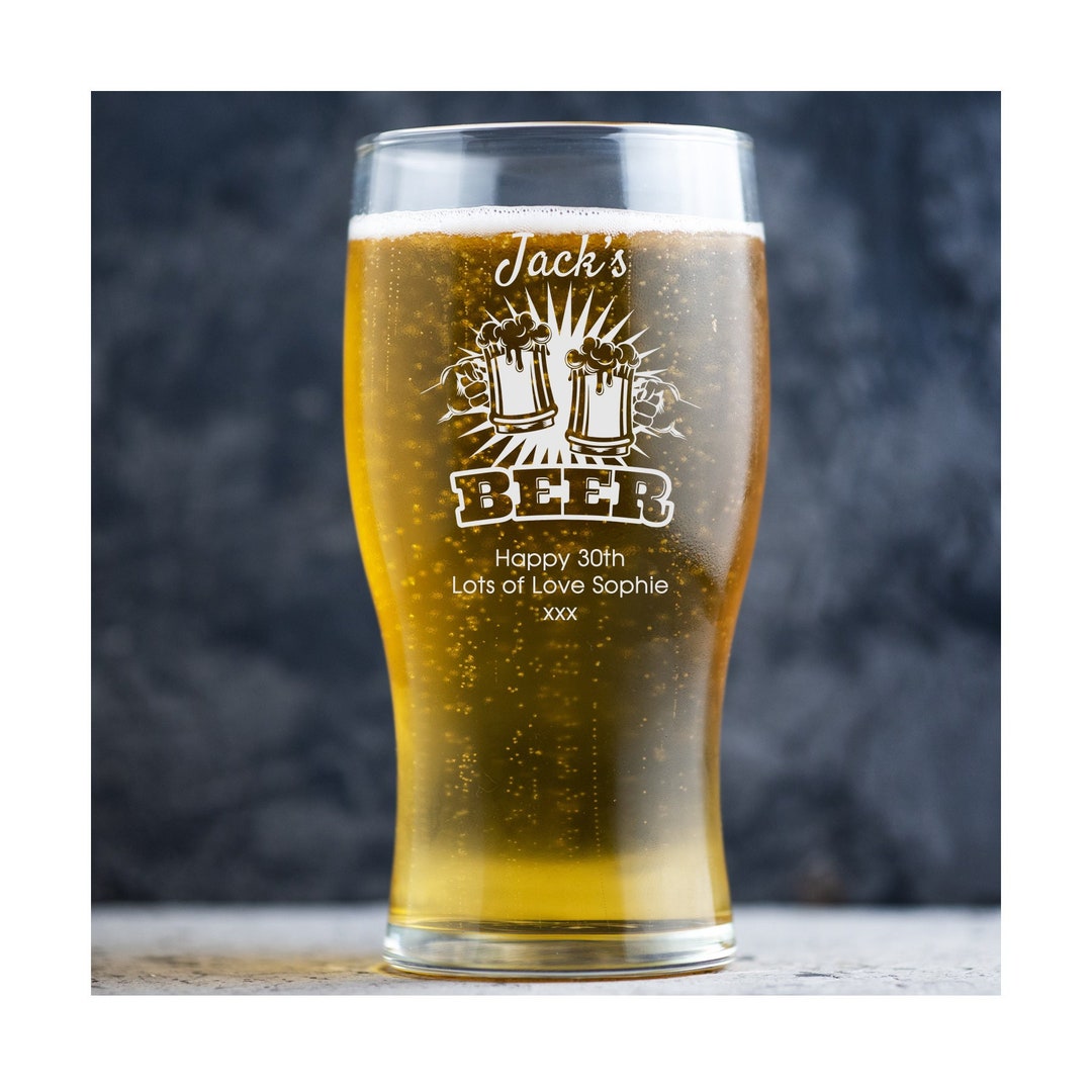 Personalised Beer Glass, Custom Beer Glass, Engraved Pint Glass, Beer