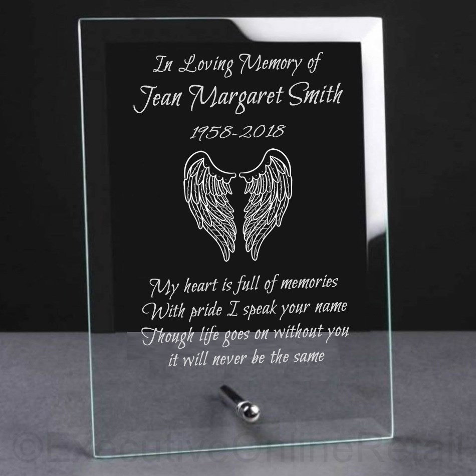 Personalised Engraved Glass Memorial Plaque Memorial Sign Etsy