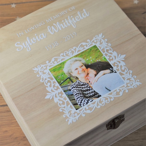 Printed, Personalised Photo Remembrance Keepsake Box in Memory