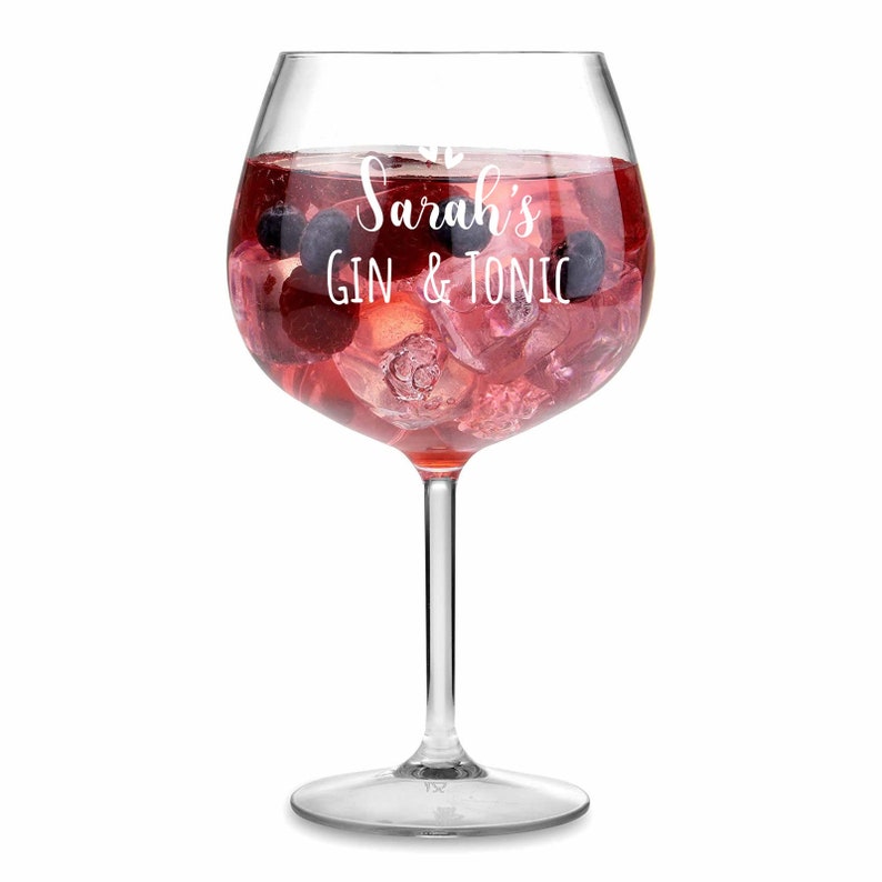 Personalised Gin Glasses, Engraved Large Gin Glass Birthday Gin Gift G&T Gin and Tonic Glass Mother's Day Glass Christmas Gin Gift image 4