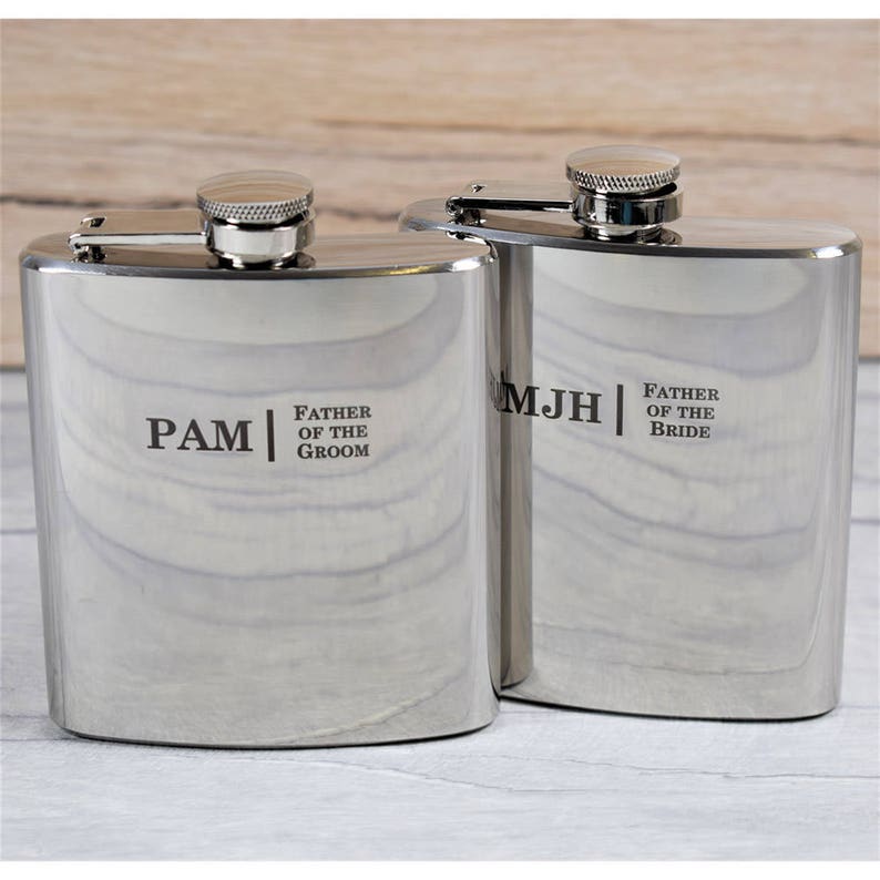 Personalised Laser-Engraved Wedding Hip Flasks, Best Man, Groom, Usher Wedding Gifts, Silver Hip Flasks Best, Gift Box with Funnel Available image 2