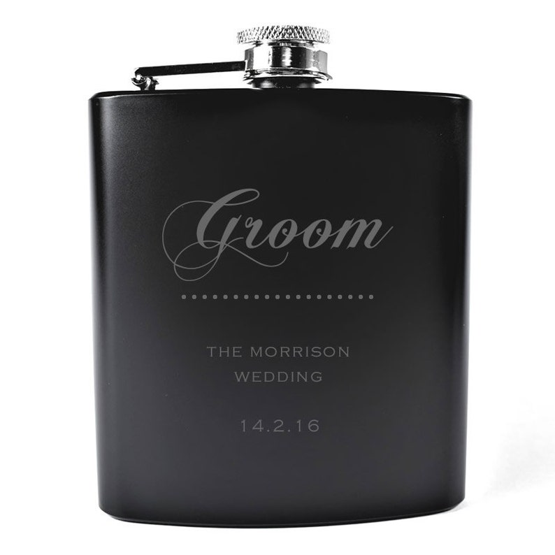 Classy Engraved Best Man Usher, Father's Hip Flask Personalised Wedding Keepsake, Best Man Gifts, Wedding Hip Flasks, Engraved Hip Flask image 4