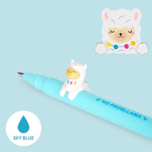 Bolígrafo de gel de tinta azul con forma de llama Legami Lovely Friends, bolígrafo de gel con forma de llama, llama adorable, papelería infantil, bolígrafo de llama Legami, bolígrafo de gel Legami, bolígrafo de gel de tinta azul