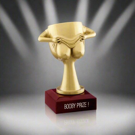 Gold Boobs Trophy – Hen Party Novelty Game Prize – Fun Wedding Shower Gift