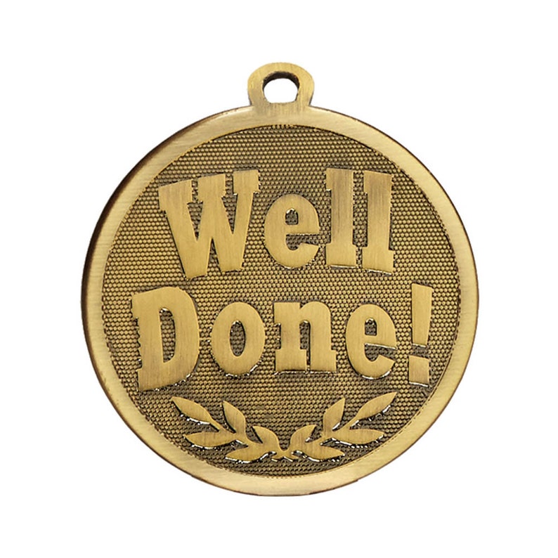 Engraved Well Done motto Medal Award 