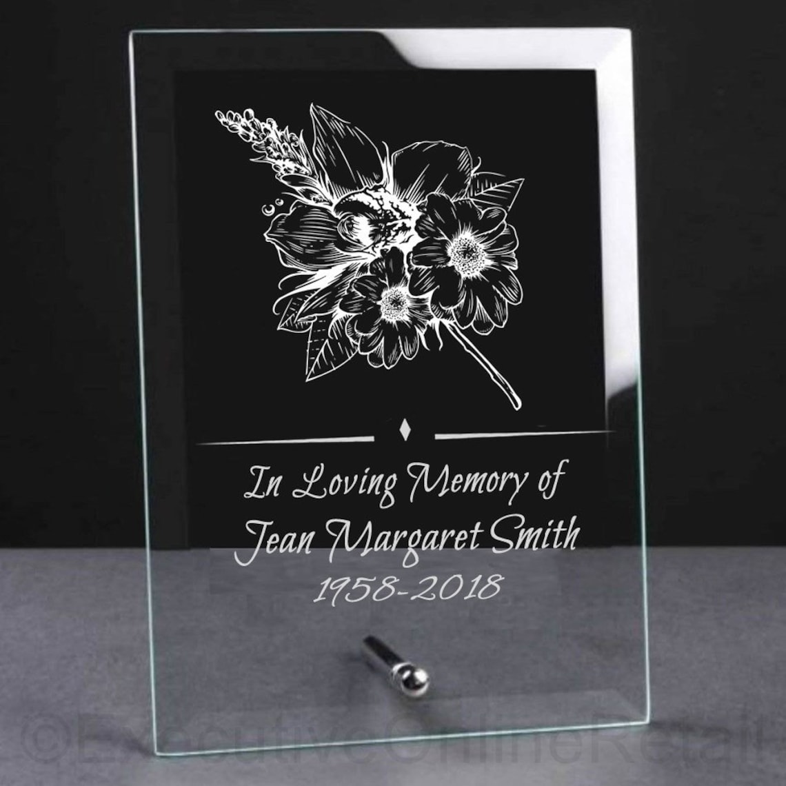 Personalised Engraved Glass Memorial Plaque Memorial Sign Etsy