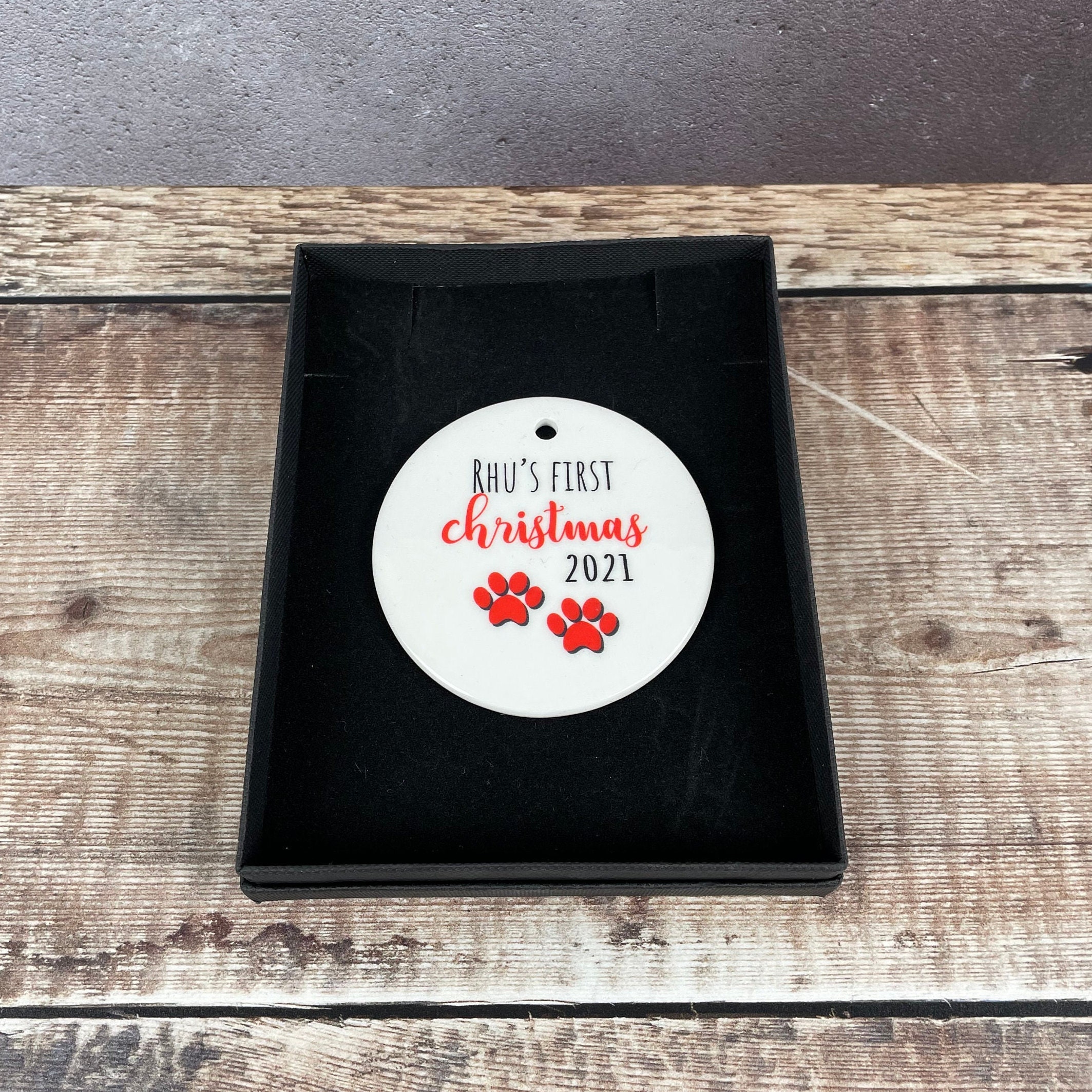 Dogs First Christmas Personalised Christmas Tree Bauble Pet Etsy