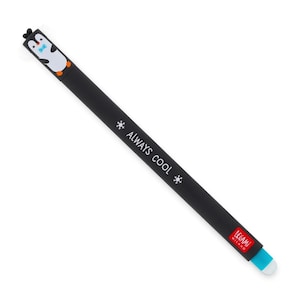Legami pinguïn uitwisbare gelpen - turquoise inkt - pinguïnpen, schattige pinguïns, schrijfbehoeften voor kinderen, gelpen, uitwisbare pennen, Legami pinguïnpen
