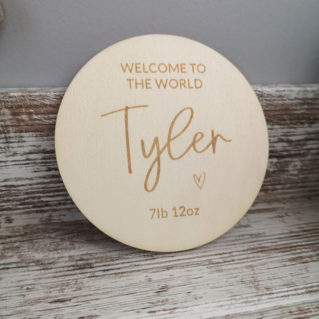 Personalised Baby Arrival Sign | Welcome to the World Name Sign L ...