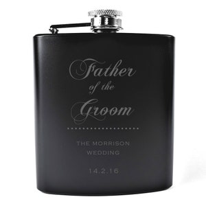 Classy Engraved Best Man Usher, Father's Hip Flask Personalised Wedding Keepsake, Best Man Gifts, Wedding Hip Flasks, Engraved Hip Flask image 2