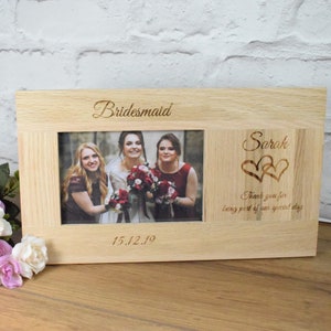 Bridesmaid Frame, Maid of Honor Picture Frame, Bridesmaid Picture Frame, Personalised Bridesmaid Frame, Bridesmaid Photo, Wood Picture Frame