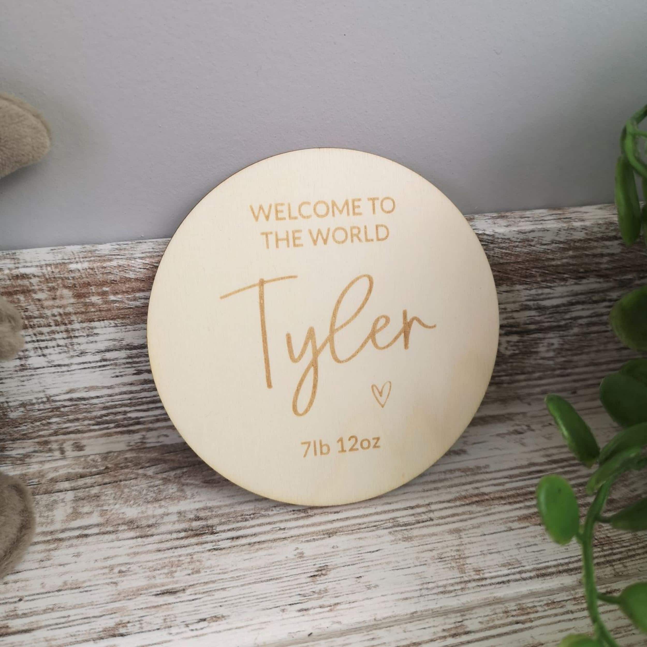 Personalised Baby Arrival Sign | Welcome to the World Name Sign L ...