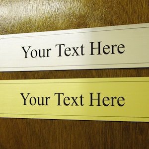 Personalised Door Sign Plaque Office Wall Door Gate Name - Silver & Gold