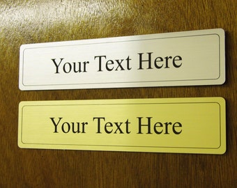 Personalised Door Sign Plaque Office Wall Door Gate Name - Silver & Gold