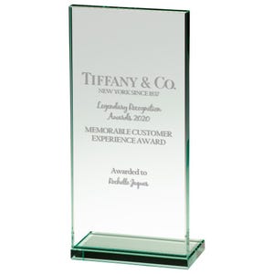 Personalised Jade Glass Award, FREE ENGRAVING, Add your own logo, Engraved Glass Trophy Award, Employee Award