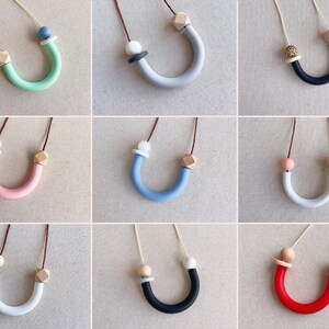 More Colors! Silicone Sensory Nursing Necklace, Modern Baby Shower Gift for New Mothers