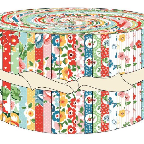 Flower Market Jelly Roll 42 - 2.5" strips by Poppie Cotton, FM25425