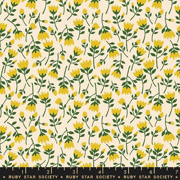 Verbena - Roses Goldenrod by Jen Hewett with Ruby Star Society for Moda Fabrics, 1/2 yard, RS6037 12