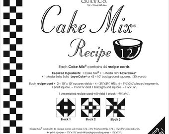 Cake Mix Recipe 12 by Miss Rosie's Quilt Co. - 44 recipe cards for use with Layer Cakes