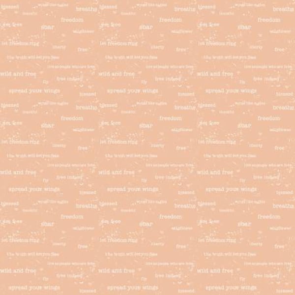 Wild and Free - Text Peach by Gracey Larson for Riley Blake Designs, 1/2 yard, C12935R-PEACH