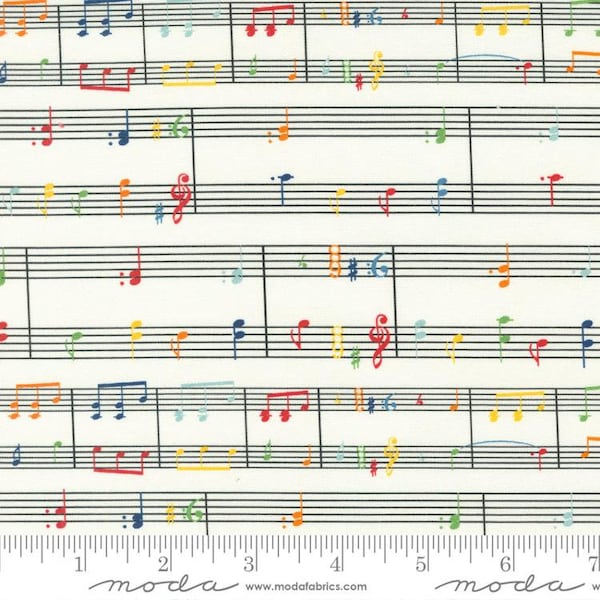 Sweet Melodies - Music Notes Ivory by American Jane for Moda, 1/2 yard, 21815 11