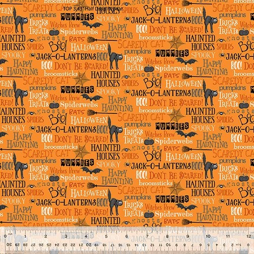 Scaredy Cats Midnight Creepy Crawlies Yardage, SKU# 53537-2