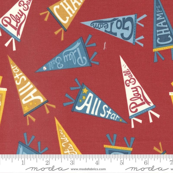 All Star - Pennant Party Rust by Stacy lest Hsu for Moda Fabrics, 1/2 yard, 20853 13