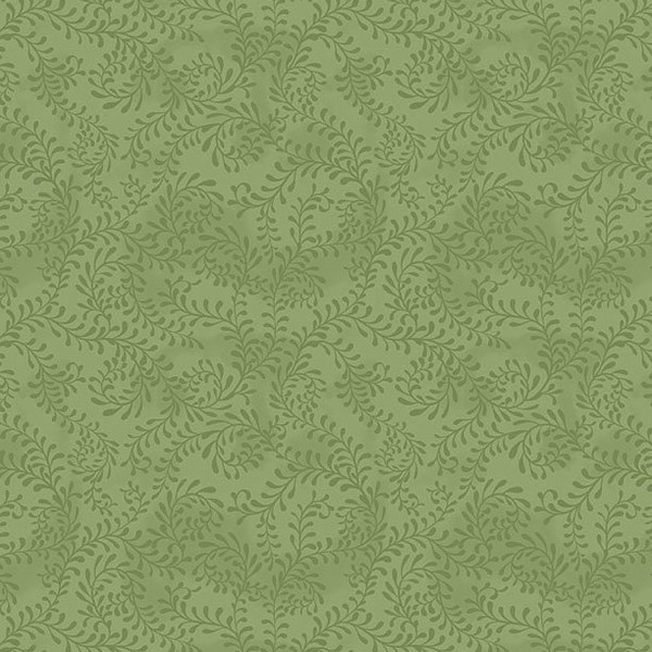 Tartan Holiday - Swirling Leaves Green by Danielle Leone for Wilmington Prints, 1/2 yard, 3017-27650-777