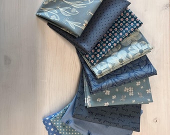 Blue Fat Quarter Bundle #1 - qty. of 10 - 18" x 22" cuts