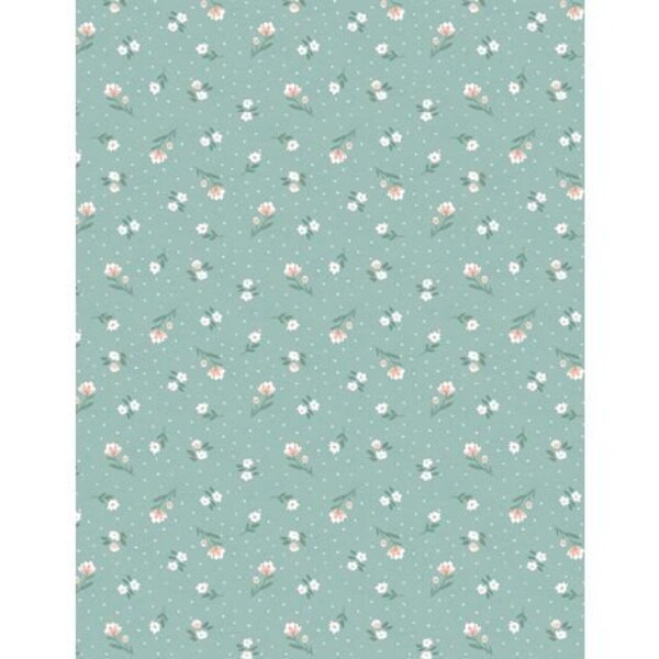 Fresh & Sweet -  Small Floral Teal by Janelle Penner for Wilmington Fabrics, 1/2 yard, 3024 88651 717