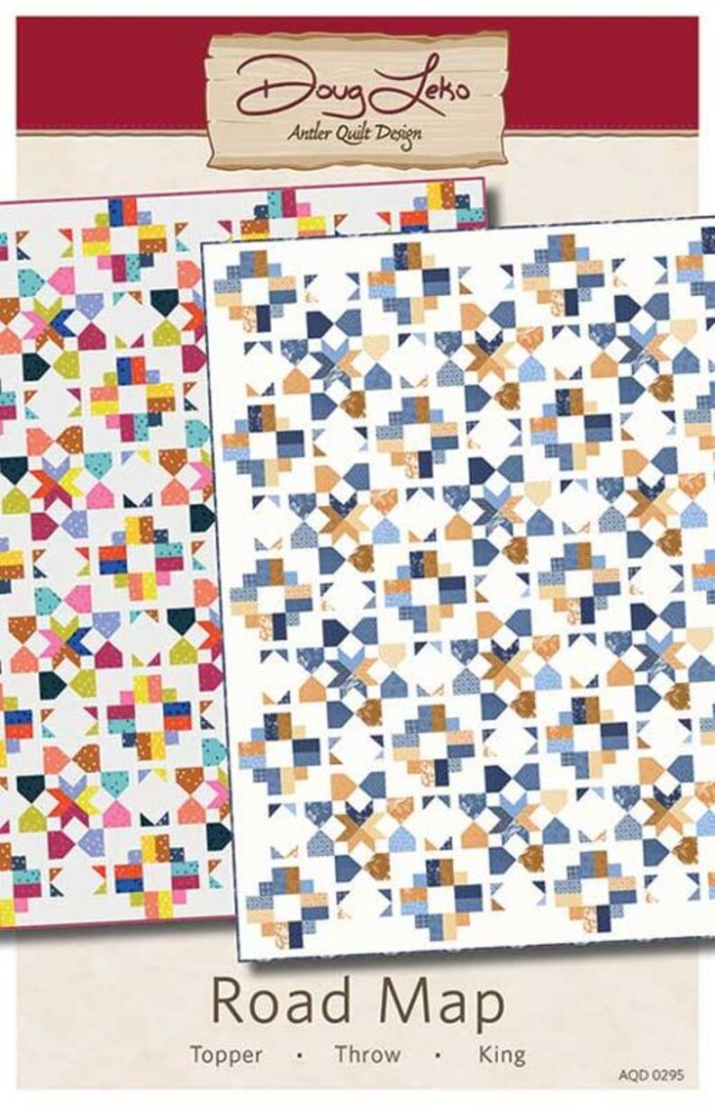 Road Map Pattern Zipper Folder Road Map Pattern by Doug Leko for Antler Quilt Designs, AQD 0295 - Etsy