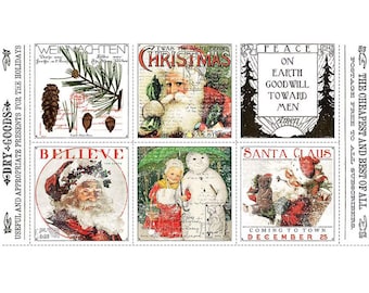 Classic Christmas - Christmas Patchwork Panel by J. Wecker Frisch for Riley Blake Designs,  Panel 24" x 43", PD16281-PANEL
