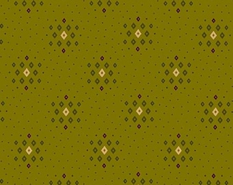 Scrap Basket Favorites - Green Geo Clusters by Kim Diehl for Henry Glass, 1/2 yard, 1514-66