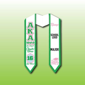 Green Alpha Kappa Alpha Stole