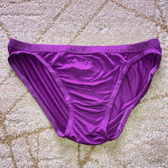 Vintage 1960s Purple Happy 100% silk Bikini Brief… - image 6