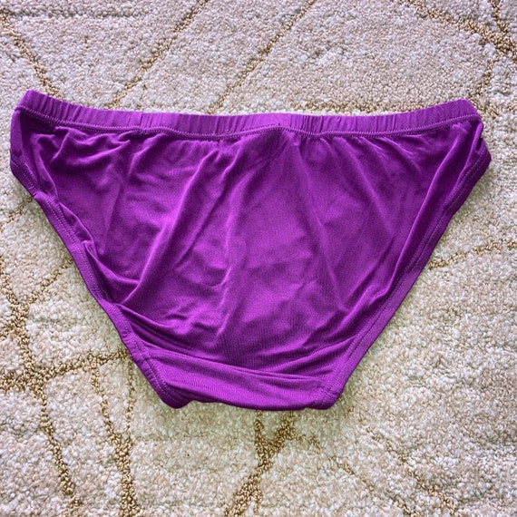 Vintage 1960s Purple Happy 100% silk Bikini Brief… - image 3