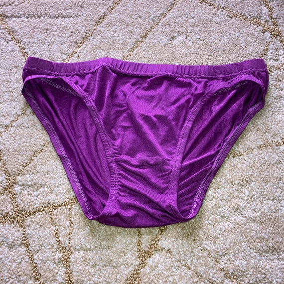 Vintage 1960s Purple Happy 100% silk Bikini Brief… - image 5