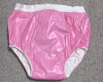 Vintage Baby Pink Gerber Vinyl Plastic Rubber Pants Diaper Cover Padded Liner 2T Abdl
