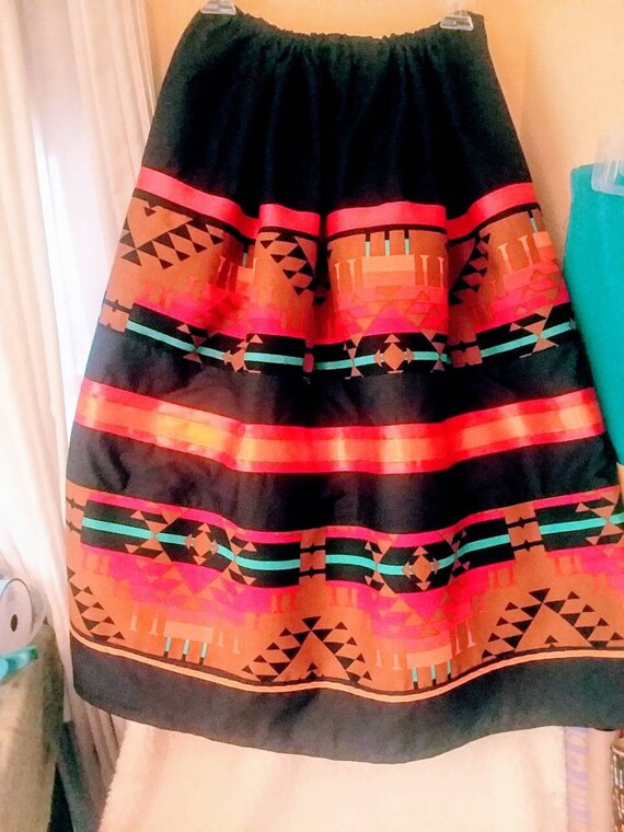 Tribal Design Full Skirt With Drawstring Tie Adjustable | Etsy