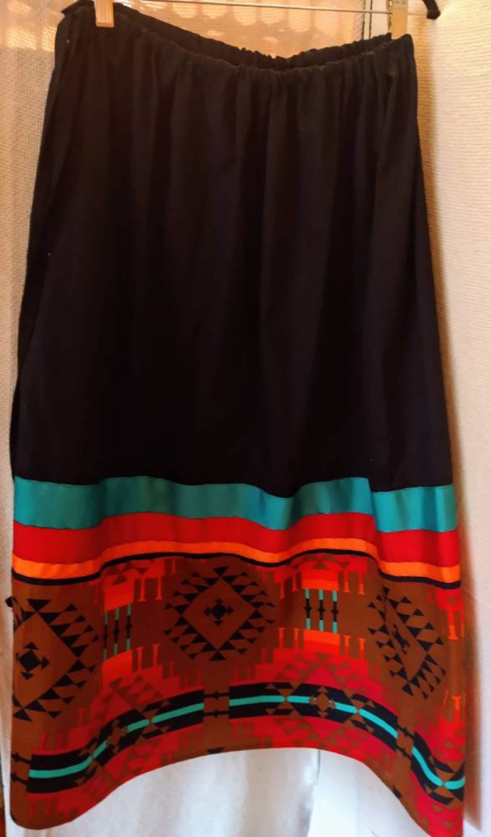 BLACK SKIRT Gallery of Women's Native American-style Full - Etsy