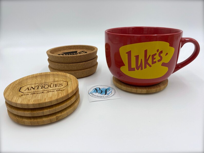 SET Mug And Bamboo Coaster No Vinyl Dishwasher Safe Etsy