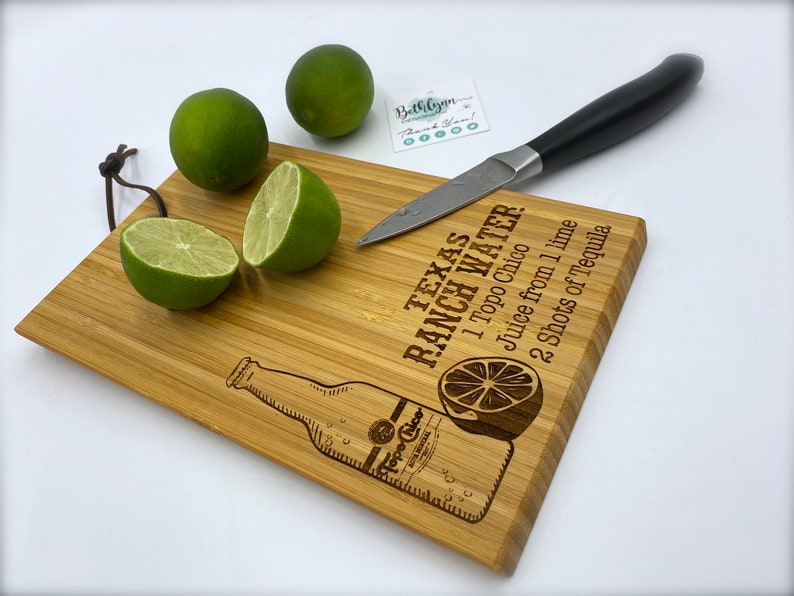 Cocktail Cutting Board Ranch Water Texas Cocktail Topo Etsy