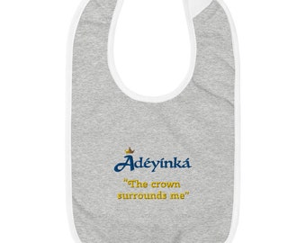 What's your name Embroidered Baby Bib