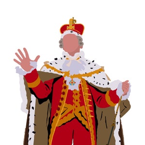 Hamilton King George III Minimalist Digital Print, Instant Download