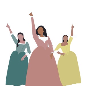 Hamilton The Schuyler Sisters Minimalist Digital Print, Instant Download