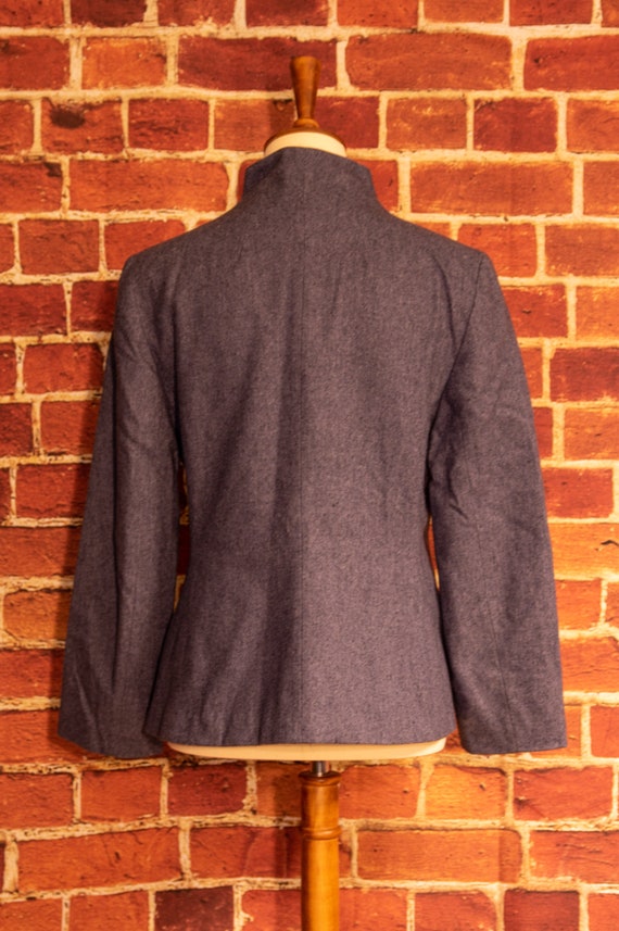 Vintage 1980s Grey Wool Blend Blazer - image 5