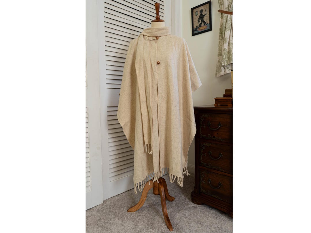 Vintage 1970s Cream Ivory off White Cape Poncho Cloak Coat Sweater - Etsy